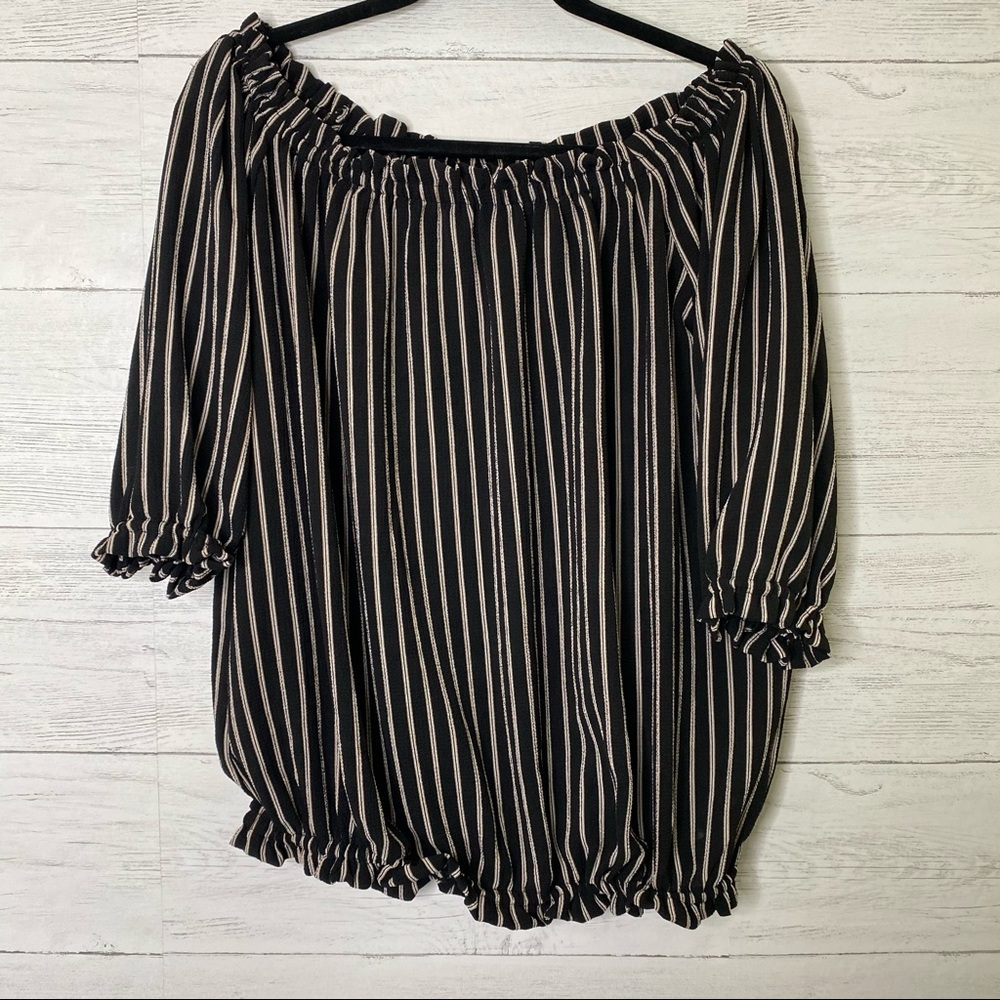 🌈 Zenobia off the shoulder striped blouse